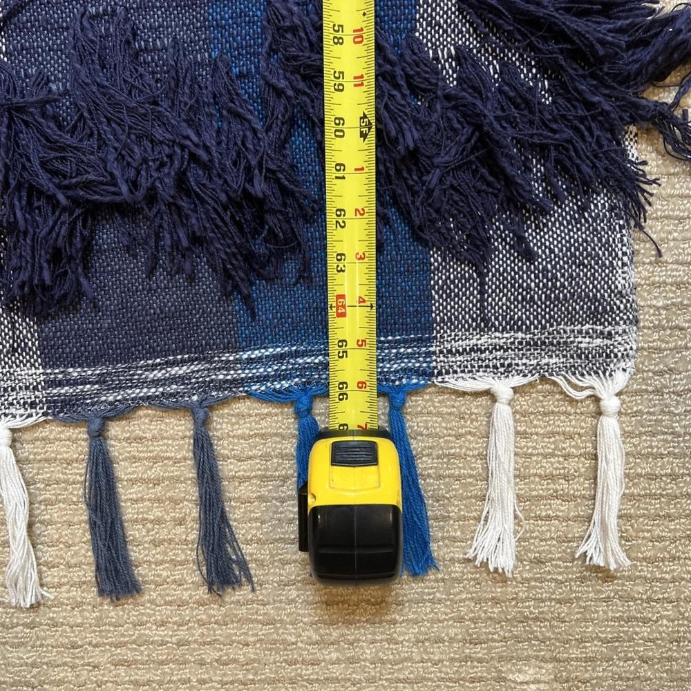 All Roads Design Throw Blanket Anthropologie Bloomfield Fringe Handcrafted-Mint! - Picture 8 of 12